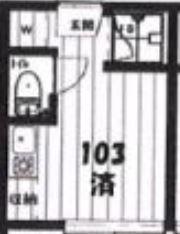 アーバンプレイス早稲田B(ワンルーム/1階)の間取り写真
