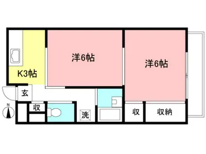 リバーサイドヴィラ(2K/1階)の間取り写真