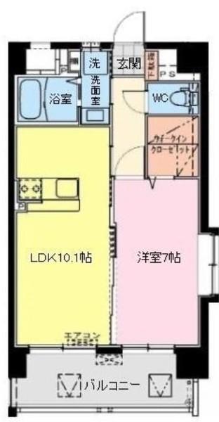CATALINA APT(1LDK/7階)の間取り写真