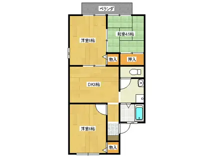 メゾン南紀の台(3DK/1階)の間取り写真