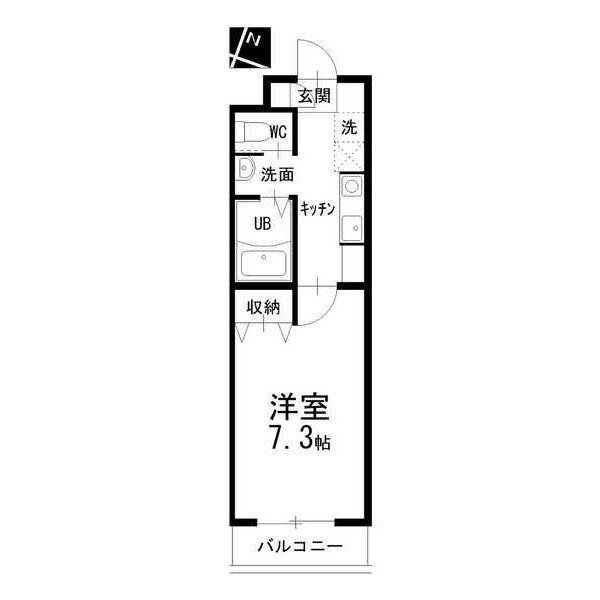 名古屋七条エンブルコート(1K/4階)の間取り写真