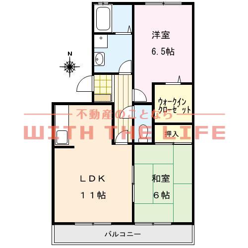 グレースコート国分I(2LDK/3階)の間取り写真