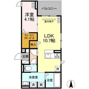 ルヴィータ本陣(1LDK/2階)の間取り写真
