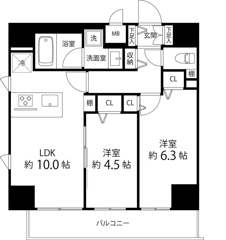 SAION町屋(2LDK/4階)の間取り写真