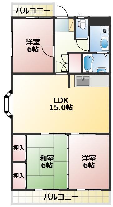 パールハイム(3LDK/1階)の間取り写真