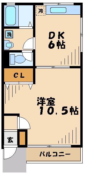ドエルカルミア(1DK/1階)の間取り写真