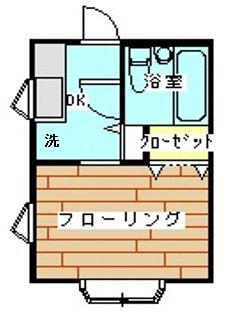パークハイツ(ワンルーム/2階)の間取り写真