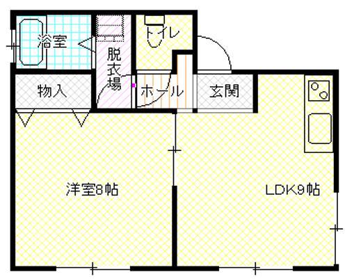 コーポひまわり(1LDK/1階)の間取り写真