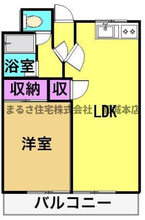 ロワイヤルヒルズ(1LDK/4階)の間取り写真