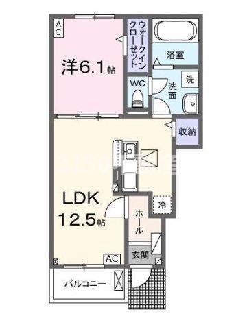 エス ウィステリア I(1LDK/1階)の間取り写真
