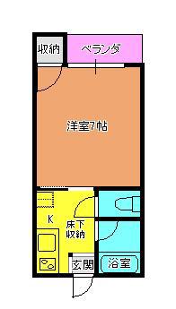グランディールM(1K/2階)の間取り写真