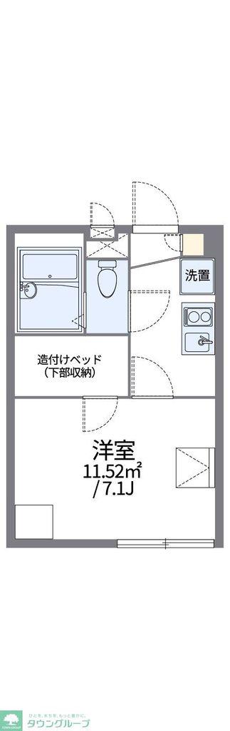 レオパレスLA GRAZIA(1K/1階)の間取り写真