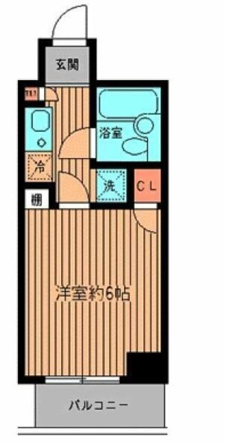 プライムアーバン鶴見寺谷(ワンルーム/2階)の間取り写真