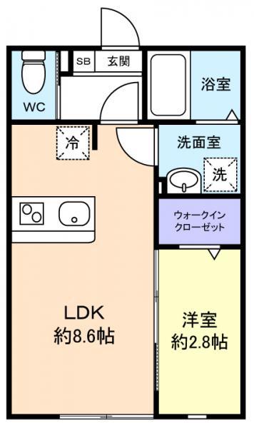 KEIAI RESIDENCE 北習志野III(1LDK/3階)の間取り写真