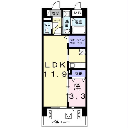EZEST大塔(1LDK/2階)の間取り写真