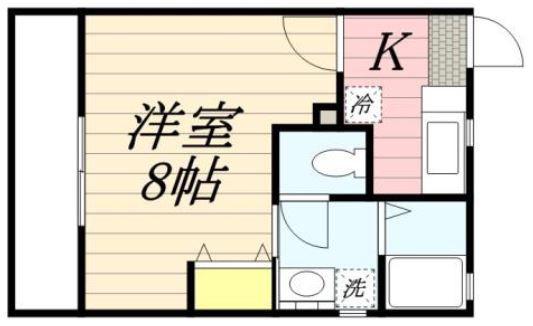 リブレア姪浜B棟(1K/2階)の間取り写真