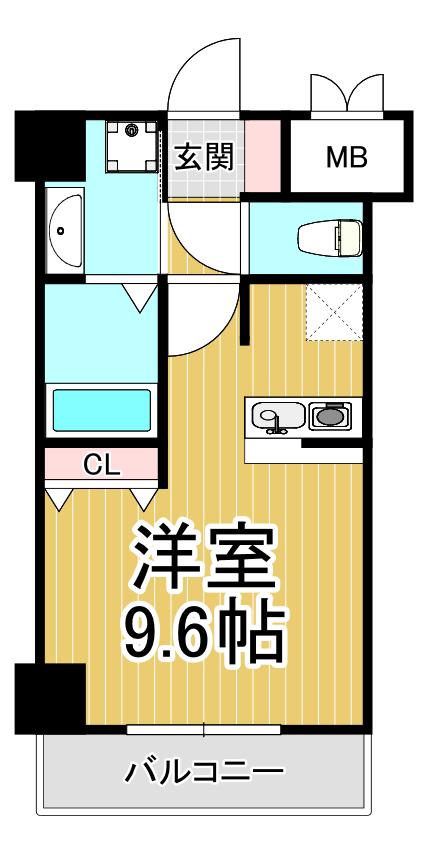 ONLYONE小花Ⅱ(ワンルーム/8階)の間取り写真