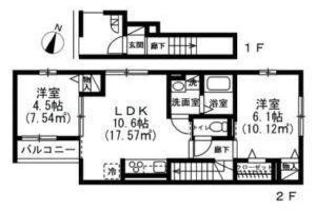 メイズ碑文谷(2LDK/2階)の間取り写真