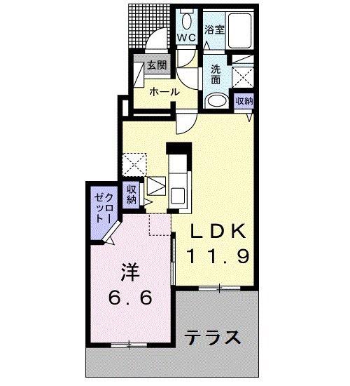 ガーデン・クレールABE(1LDK/1階)の間取り写真