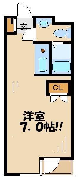 グレース成城Ⅰ(ワンルーム/2階)の間取り写真