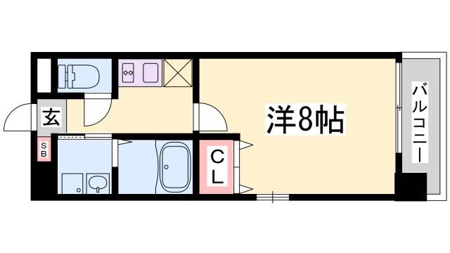 ウエンズ神戸(1K/9階)の間取り写真
