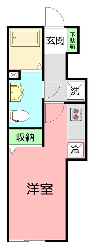 フローラ湘南茅ヶ崎(ワンルーム/2階)の間取り写真