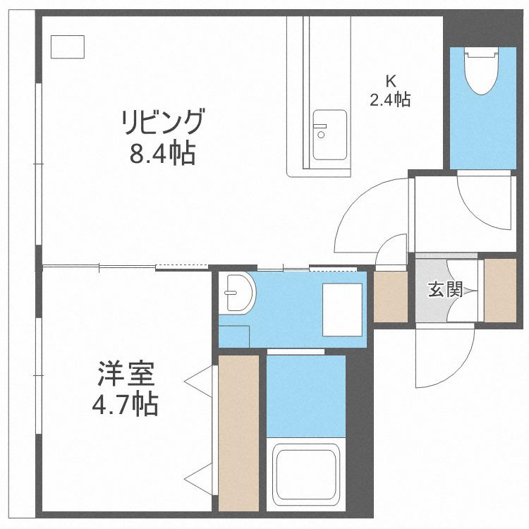 FELSENII(1LDK/2階)の間取り写真