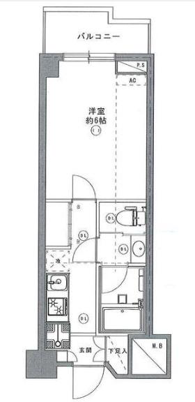 三越ゼームス坂マンション(1K/3階)の間取り写真