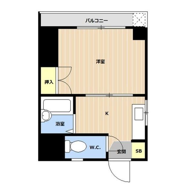 YGビル(1K/2階)の間取り写真