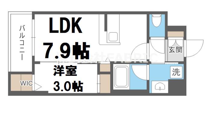 コンフォリア・リヴ北浜高麗橋(1LDK/12階)の間取り写真