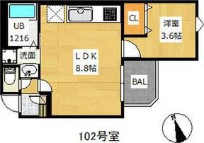 REGALEST CB(1LDK/1階)の間取り写真