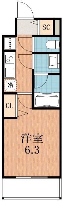 アドバンス大阪ブリス(1K/11階)の間取り写真