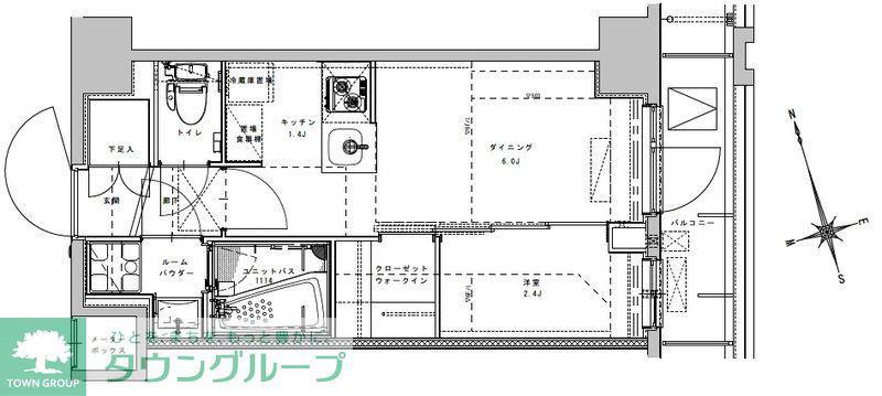 アジールコート大森西(1DK/3階)の間取り写真