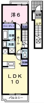 グランディール(1LDK/2階)の間取り写真