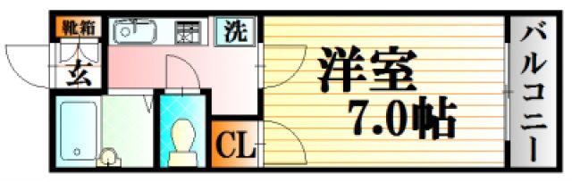 レジデンス西木(1K/2階)の間取り写真