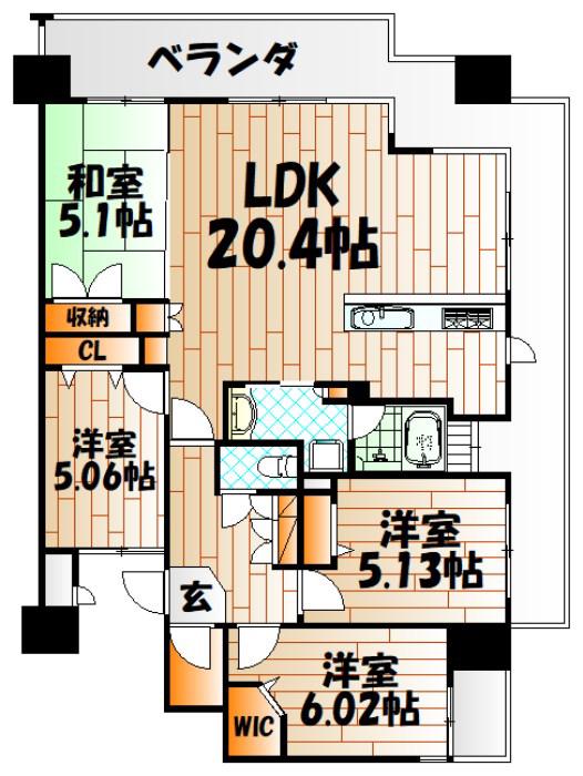 リヴィエールソフィア清滝(4LDK/12階)の間取り写真