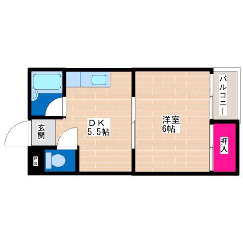 ロイヤル正覚寺(1DK/1階)の間取り写真
