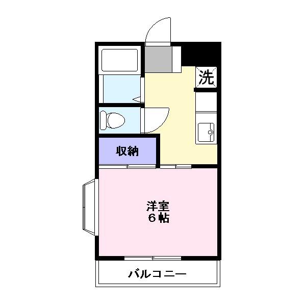 パークハイム米倉(1K/2階)の間取り写真