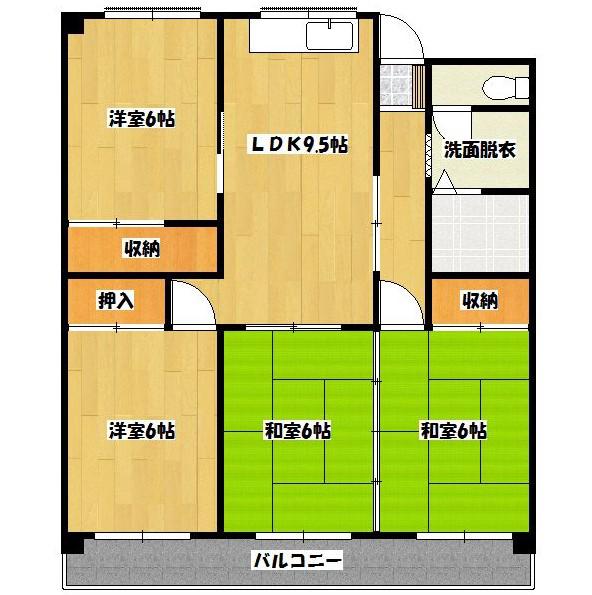 江崎第7ビル(4LDK/2階)の間取り写真