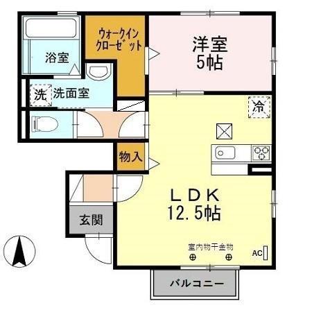 クロワール(1LDK/1階)の間取り写真