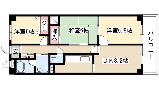 サニーコート矢田(3DK/3階)の間取り写真