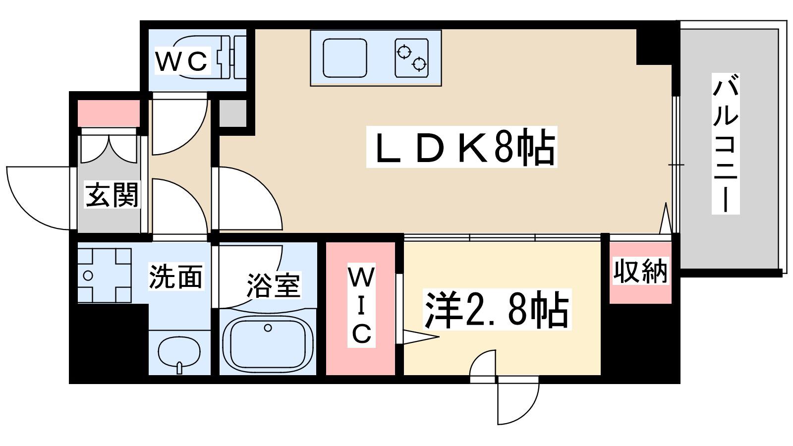シーズンフラッツ梅田ノース(1LDK/2階)の間取り写真