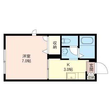 NEST(1K/1階)の間取り写真