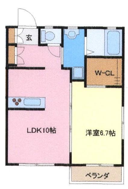 グランシードII(1LDK/1階)の間取り写真