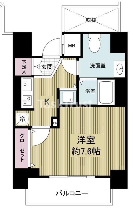 ドゥーエ玉造(1K/12階)の間取り写真