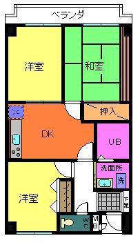 パークアベニュー 中井(3DK/2階)の間取り写真