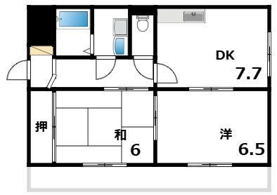 アビターレみやび(2DK/1階)の間取り写真