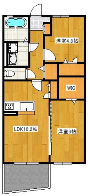 ハイム老司(2LDK/1階)の間取り写真