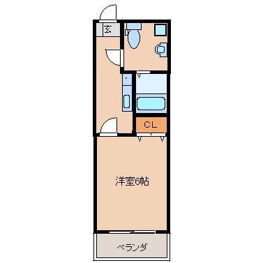 ドマーニASOU(1K/2階)の間取り写真