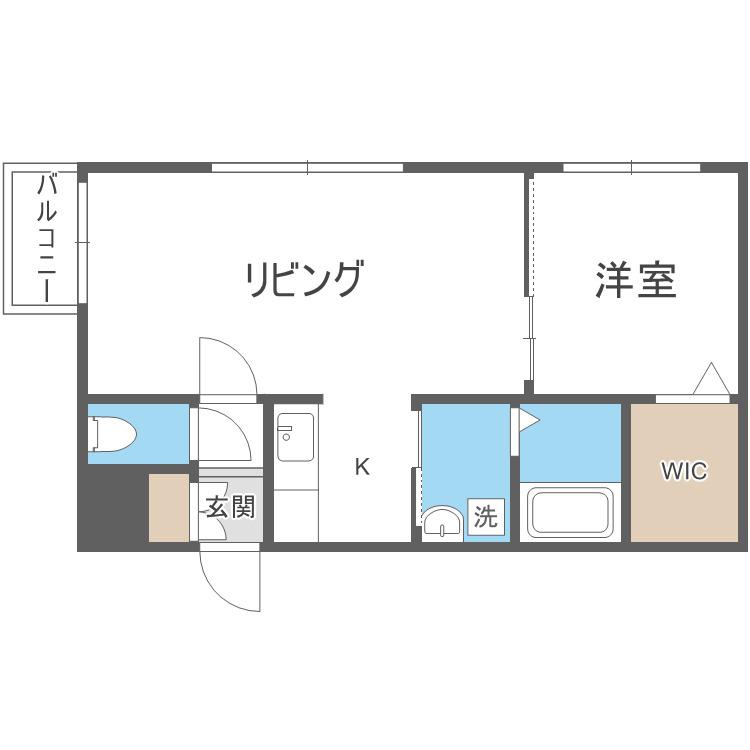 レジーナ南4条(1LDK/4階)の間取り写真